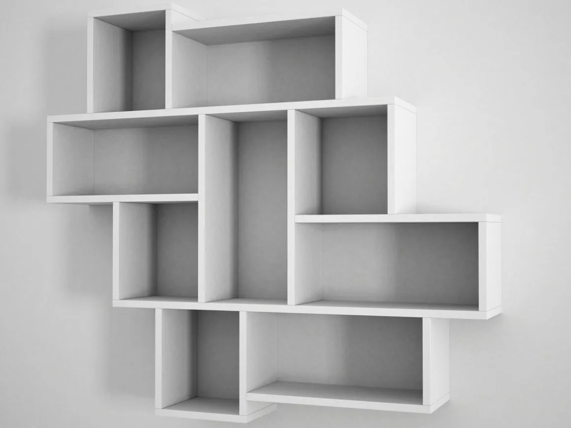 Étagère murale en bois "Parola" - 115 x 15 x 103 cm - Blanc