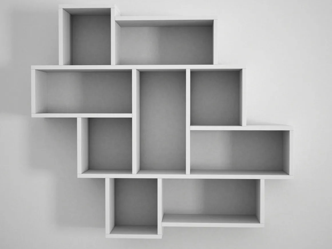 Étagère murale en bois "Parola" - 115 x 15 x 103 cm - Blanc