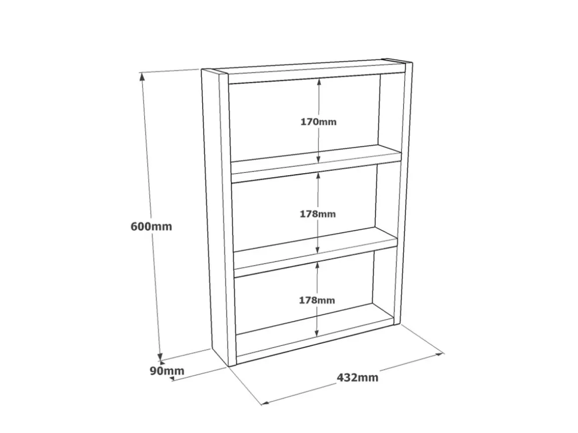 Étagère murale en bois "PR1" - 43 x 9 x 60 cm - Blanc