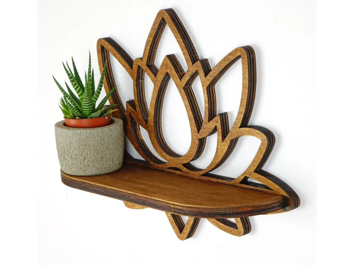 Étagère murale en bois "Raf264" - 33 x 10 x 26 cm - Noyer