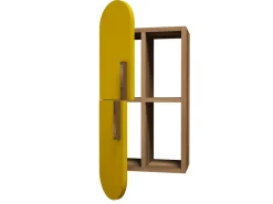 Étagère murale en bois "Rose" - 35 x 22 x 60 cm - NoyerJaune