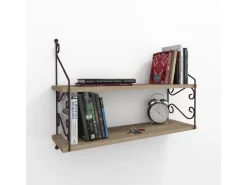 Étagère murale en bois "Seramoni" - 72 x 22 x 51 cm - Taupe
