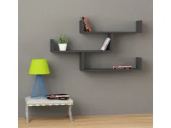Étagère murale en bois "Tibet" - 120 x 22 x 67 cm - Anthracite