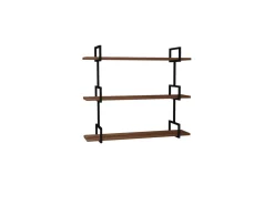Étagère murale en bois "Uras" - 87 x 22 x 76 cm - Noyer