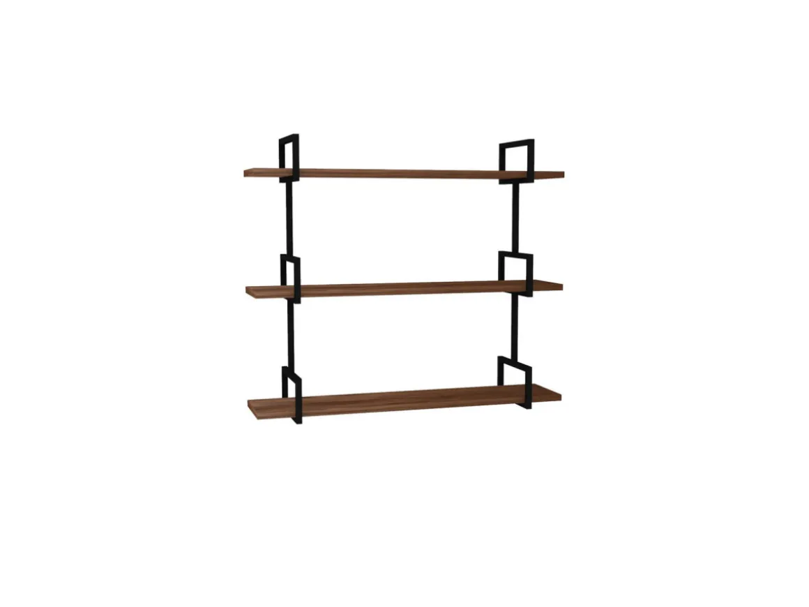 Étagère murale en bois "Uras" - 87 x 22 x 76 cm - Noyer