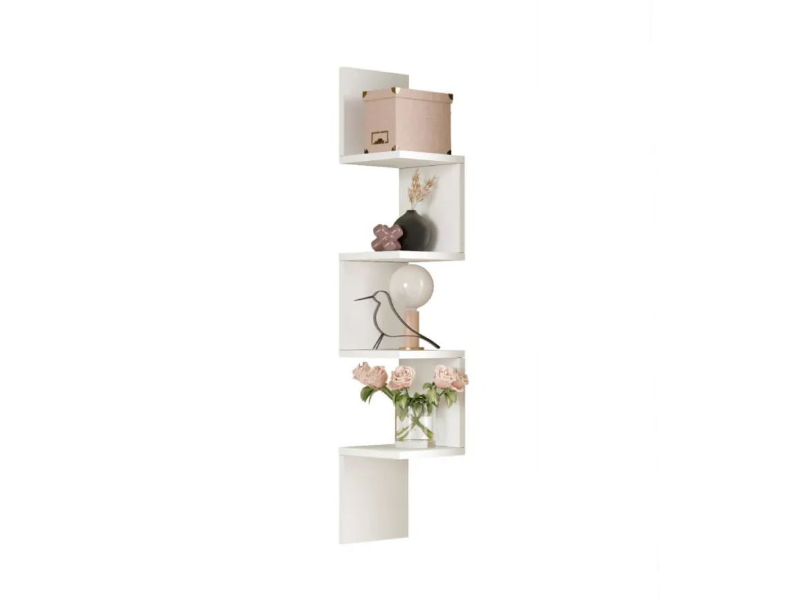 Étagère Murale en bois "WL9" - 22 x 22 x 117 cm - Blanc