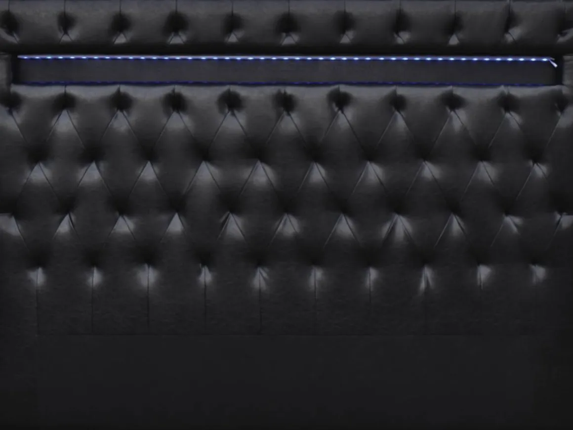 Tête de lit "Déco" LED - 149 cm - Noir