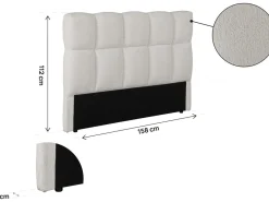 Tête de lit en tissu épais style bubble "Alpe d窶僣uez" - 140 cm - Beige