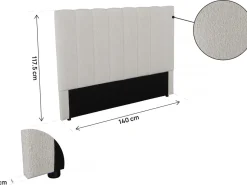 Tête de lit en tissu texturé "Val Thorens" - Beige - 140 cm