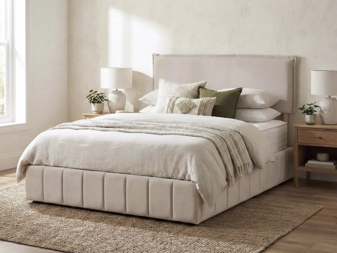 Tête de lit "Jessica" en lin - 160 cm - Beige